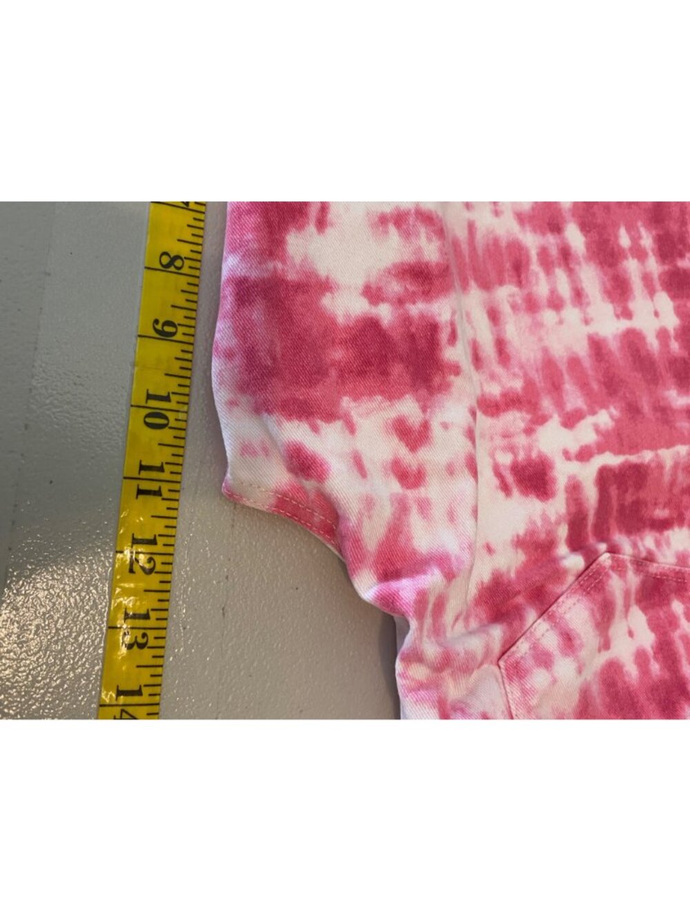Style & Co Tie-Dye Bermuda Shorts Pink & White Cotton Blend Frayed Hem Size 10 - Picture 7 of 10